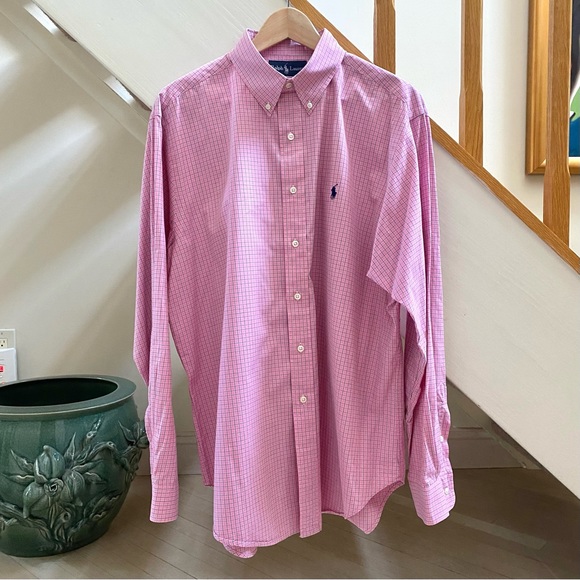 RALPH LAUREN CLASSIC FIT 100% COTTON MEN’S CHECK SHIRT, SIZE 17 34/35 - Picture 3 of 15